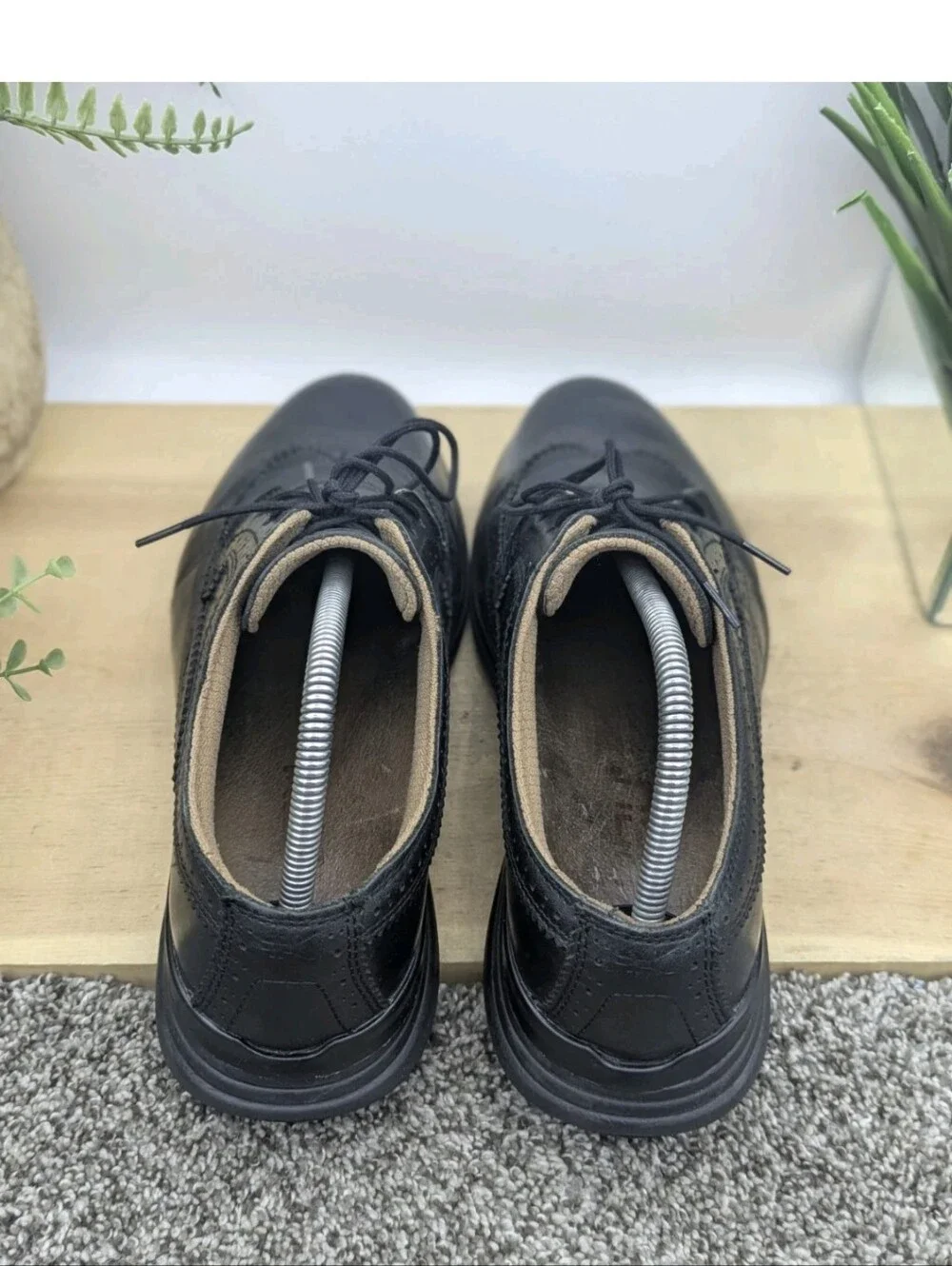 Kuru Warhol Black Leather Wingtip Mens Size 10 Casual Dress Comfort Shoes